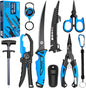 PLUSINNO Fishing Gear, Fishing Tools, 7PCS Fishing Accessories, Corrosion Resistant Fishing Pliers Kit, Fishing Knife, Floating Fish Lip Gripper Fishing Gifts for Men, Gifts for Fishermen