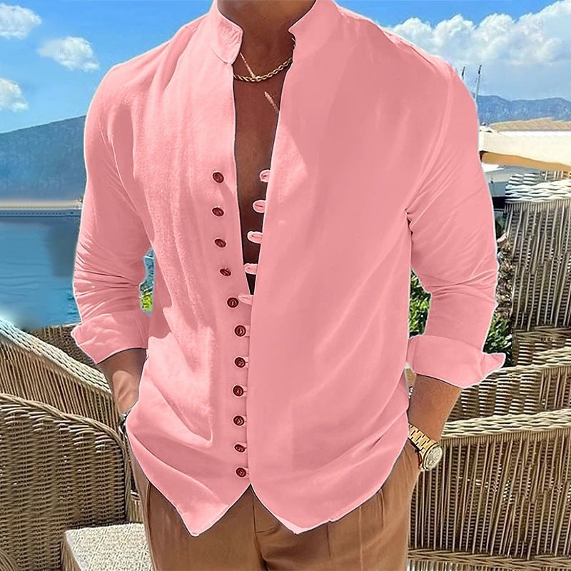 Retro Cotton-linen Casual Loose-fit Long-sleeve Shirt