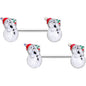 14G 9/16 Clear Gem Snowman Christmas Barbell Nipple Ring Set