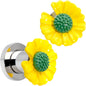Yellow Daisy Flower Screw Fit Plug Set