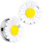 White Daisy Flower Screw Fit Plug Set