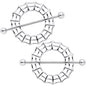 14G 7/8 Sexy Spider Web Halloween Nipple Shield Set