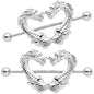 14G 13/16 Dragons Heart Nipple Shield Set