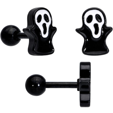 16G 20G Black Halloween Cartilage Labret Nose Ring Set of 3