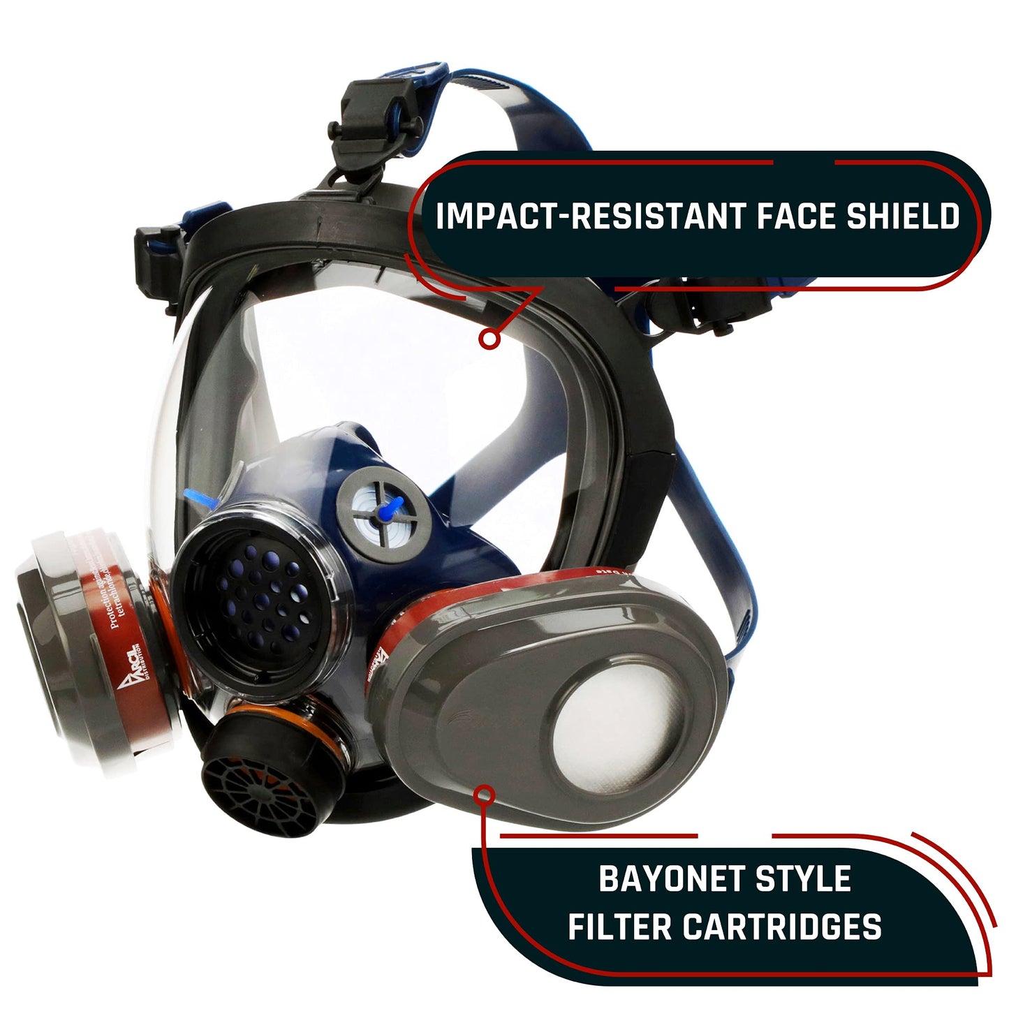Parcil Distribution Gas Mask Survival Nuclear and Chemical Full Face Respirator - Organic Vapor & Particulate - CE Tested