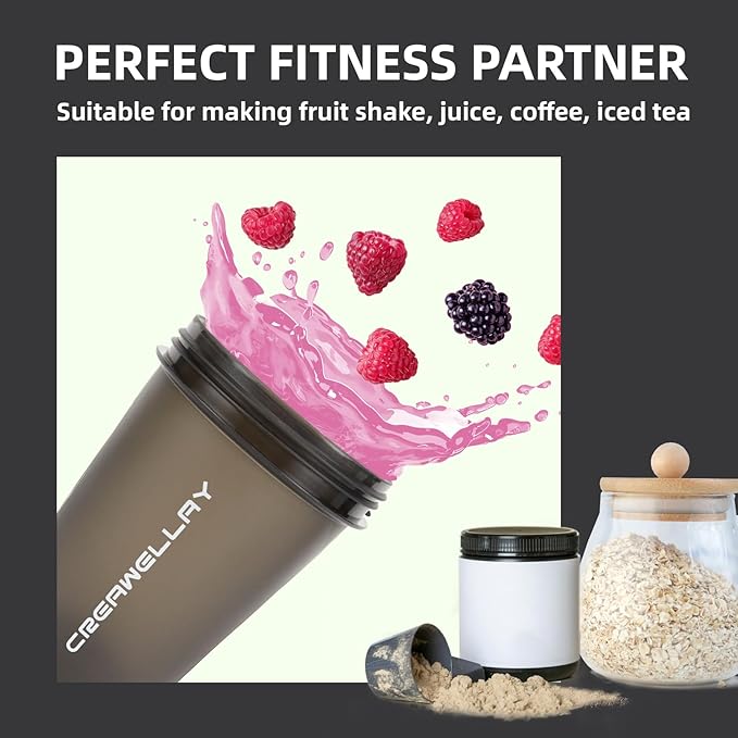 3 Pack Protein Shaker Bottle, 24 oz Protein Shaker Cup with Wire Shaker Ball for Pre Workout, Shake Bottle with Carrying Handle, BPA-Free & Dishwasher Safe (Black, White, Blue)