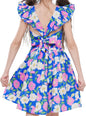 Girls Floral Cotton Dress - Sleeveless Summer Dress with Zipper Closure