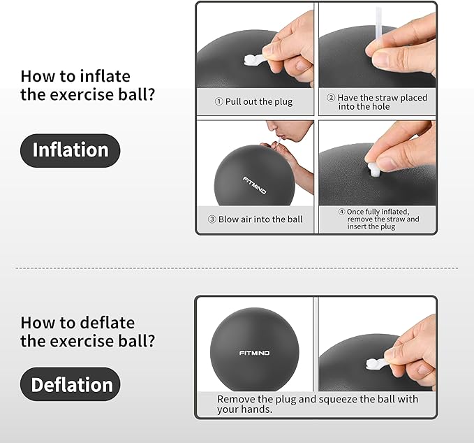 Pilates Ball - 10 Inch Core Ball for Yoga, Stability, Fitness, Ab & Core Workout, Physical Therapy