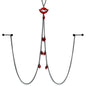 14G 9/16 Red Gem Vampire Lips Halloween Nipple Chain Necklace