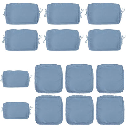 Cushion Covers for 7 Pcs 6-Seater Wicker Rattan Sectional Sofa, 14 Pack, Haze Blue
