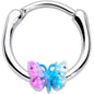 16G 3/8 Baroque Rainbow Butterfly Cartilage Clicker