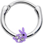 16G 3/8 Clear Gem Purple Easter Bunny Cartilage Clicker