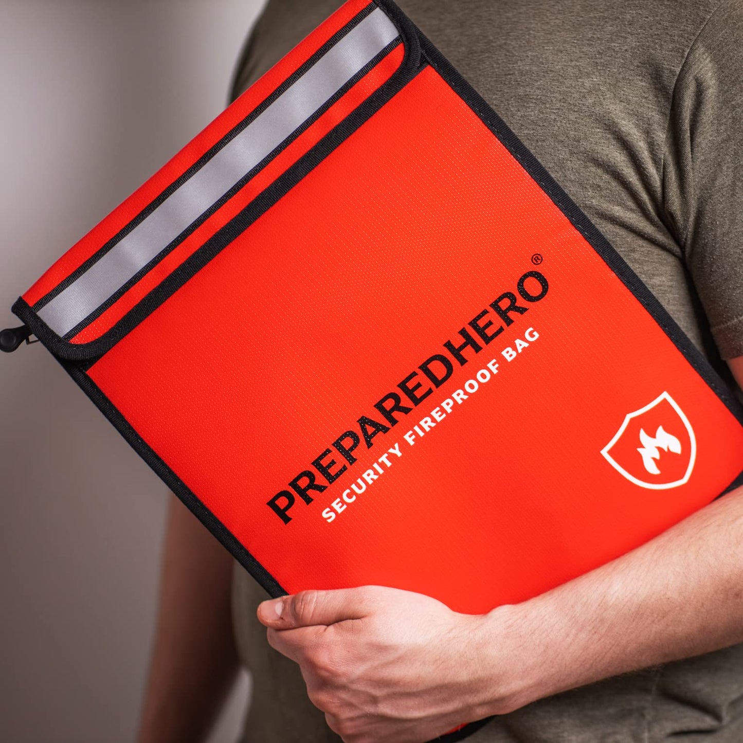 Prepared Hero Fireproof Bag - 4 Pack. Fire Resistant Large 11" by 15" Document Bag to Safely Store Valuables. 2000F Heat Resistance