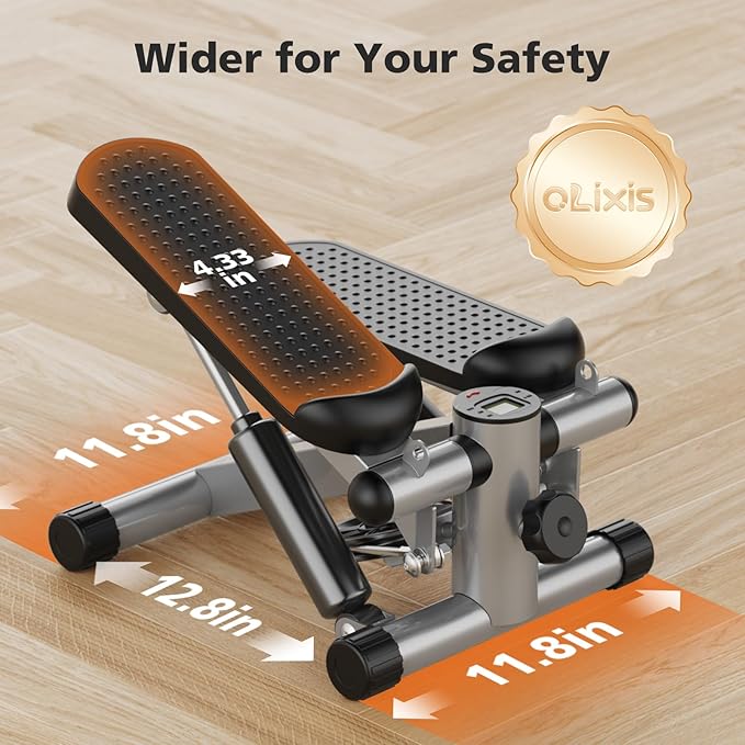 OLIXIS Steppers for Exercise at Home Workout Equipment, Mini Stepper Exercise Machine 300lbs, Twist Step with Resistance Bands, Cardio Weight Loss Equipment Home Fitness