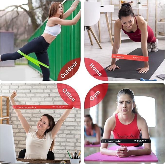 Resistance Bands for Working Out, Exercise Bands with 5 Resistance Levels Fit for Home Fitness, Strength Training, Natural Latex Resistance Band Include Instruction Guide and Carry Bag