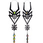 Vitrail Gem Black Spider Pentagram Dangle Tunnel Plug Earrings