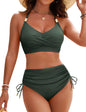 Women's High Waisted Bikini Set - Tummy Control Swimsuit with Crisscross Back