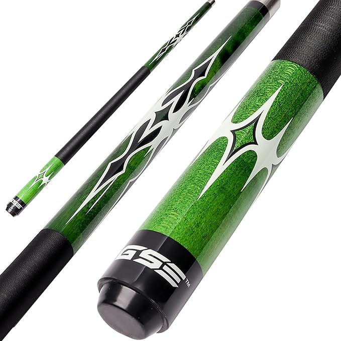 GSE Games & Sports Expert 58" 2-Piece Canadian Maple Hardwood Billiard Pool Cue Sticks for Men/Women, House or Commercial/Bar Use (Several Colors, Weight 18oz, 19oz, 20oz, 21oz Available)