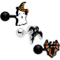 16G 1/4 Black Ghosts Hat Bat Halloween Cartilage Tragus Set of 3