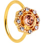 20G 5/16 Clear Pink CZ Gem Gold Tone Sunburst Nose Hoop
