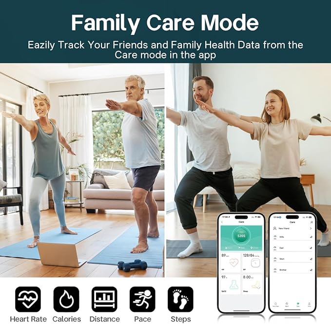 Smart Rings for Women Men,Fitness Tracker Ring,Heart Rate,Blood Oxygen,Blood Pressure,Step Tracker,Sleep Monitoring,No Subscription Fee,IP68 Waterproof Smart Ring for iphone&Android(Black 8)