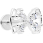 16G 5/16 Clear CZ Gem Beauty Bow Labret Monroe Tragus