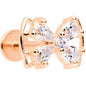 16G 5/16 Clear CZ Gem Rose Gold Tone Beauty Bow Labret Tragus