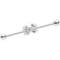 14G Clear CZ Gem Beauty Bow Industrial Barbell 38mm