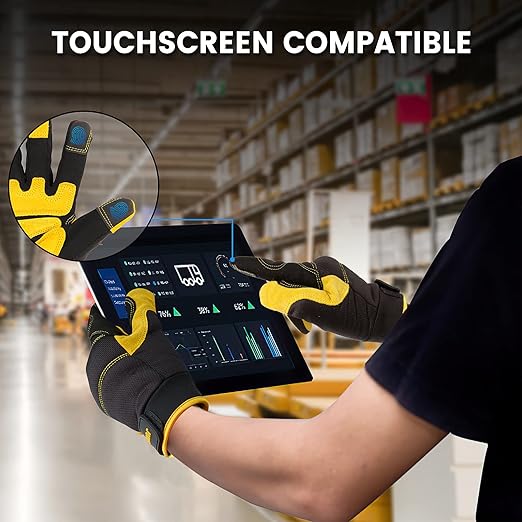 JUMPHIGH Utility Work Gloves Women, UltraLight Safety Work Gloves, MultiFunctional Mechanic Construction DIY Working Gloves, Touchscreen, Flex Grip, Machine Washable