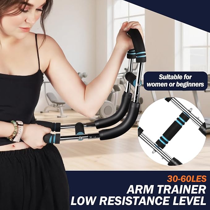 30-120lb Twister Arm Trainer,Adjustable Arm Chest Exerciser with 4 Resistance Springs