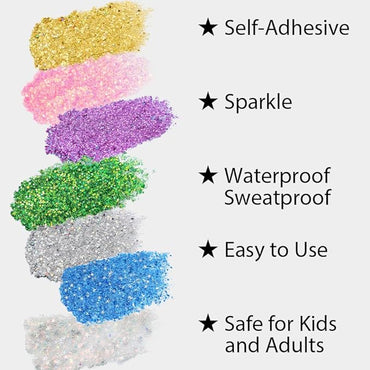 Mysense Mermaid Body Glitter Stick,Face Hair Glitter Gel for Kids Women,Festival Rave Pride Accessories,Waterproof Sparkling Holographic Mermaid Sequins Chunky Glitter Makeup,0.56oz