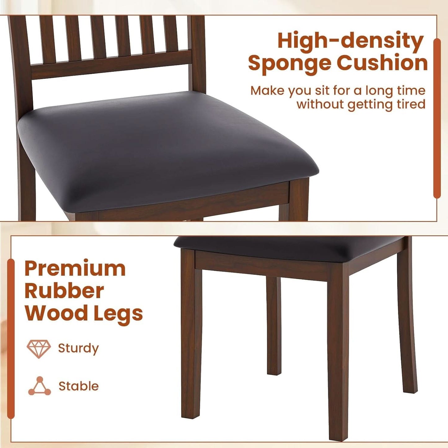 Espresso Slat Back Dining Chairs Set Of 2 For Dining Room