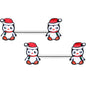 14G 9/16 Santa Penguin Christmas Barbell Nipple Ring Set