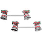14G 5/8 Red White Green Bell Christmas Barbell Nipple Ring Set