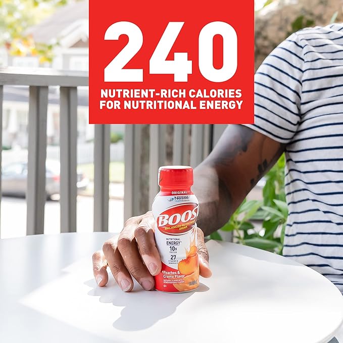 BOOST Original Nutritional Drink, Peaches & Cream, 8 fl oz (Pack of 24)