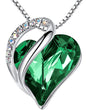 Infinity Love Birthstone Heart Necklace - 18K White Gold Plated Crystal Pendant Gift for Women