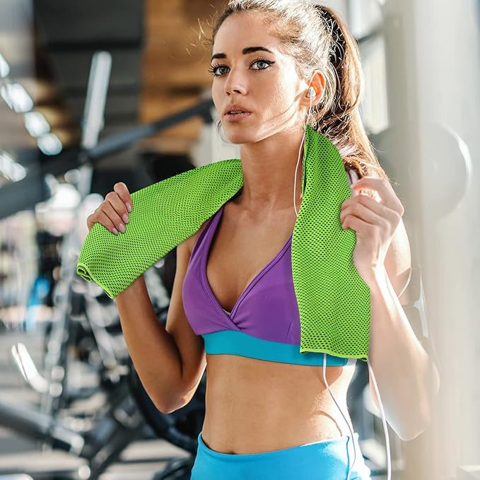 Cooling Towels 40 Pack 40"x 12", 160gsm Bulk Cool Towels, Soft Breathable, Super Absorbent, Quick Cold Towel, for Bowling, Yoga, Travel, Camping, Golf, Football, Hiking, Outdoor Work