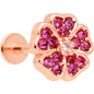 16G 5/16 Rose Gold Tone Pink CZ Gem Heart Flower Labret Tragus