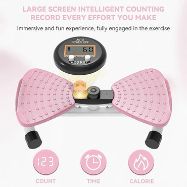 renZEC Waist Twister Machine, Adjustable Exercise Twist Board for Women Men, Noiseless Ab Twister for Home Gym Equipment, 330 lbs Capacity | Track Time, Reps, Calories with Digital Display