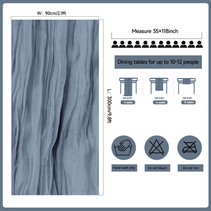 ZKPMJH 6PCS Dusty Blue Cheese Cloth Table Runner 35x120in Rustic Sheer