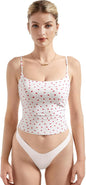 Women Square Neck Tank Top - Summer Cami with Adjustable Straps