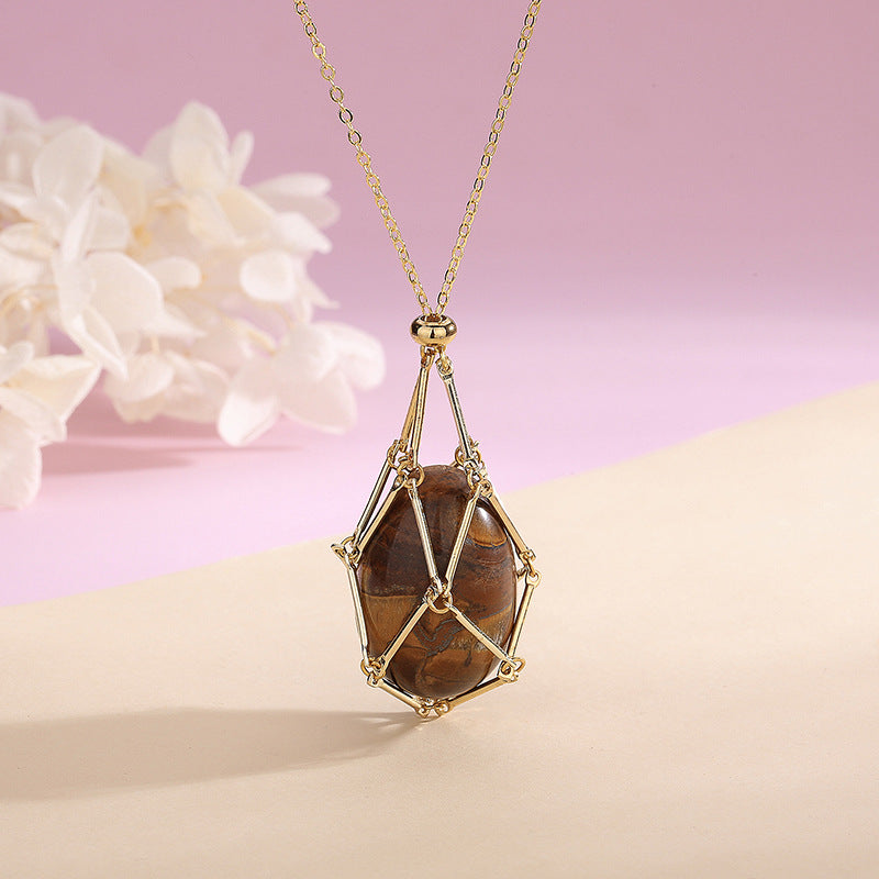 Spring New Natural Energy Crystal Pendant Ins Niche Design Valentine’s Day Bag Bag Peace Necklace