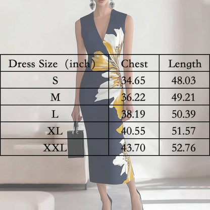 HVT Womens Floral Halter Maxi Dress Sleeveless Bodycon Wedding Guest Party