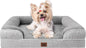 EHEYCIGA Orthopedic Dog Beds for Extra Large Dogs 44x32Inch, Waterproof Memory Foam XL Pet Bed with Sides, Non-Slip and Egg-Crate Foam Big Dog Couch Bed with Washable Removable Cover, Grey
