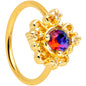 20G 5/16 Gold Tone Purple Tourmaline Filigree Nose Hoop