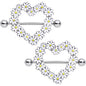 14G 13/16 Daisy Flower Heart Valentines Nipple Shield Set