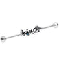 14G Blue Gem Butterfly Array Flower Industrial Barbell 38mm
