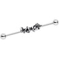 14G Clear Gem Butterfly Array Flower Industrial Barbell 38mm