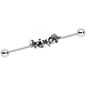 14G Pink Gem Butterfly Array Flower Industrial Barbell 38mm