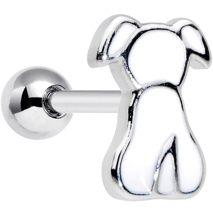 16G 1/4 White Sitting Dog Cartilage Tragus Earring